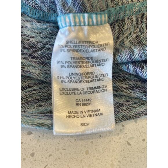 MPG Midi Dress Teal Blue Built in Bra Racerback Athletic Size Small - Picture 8 of 12